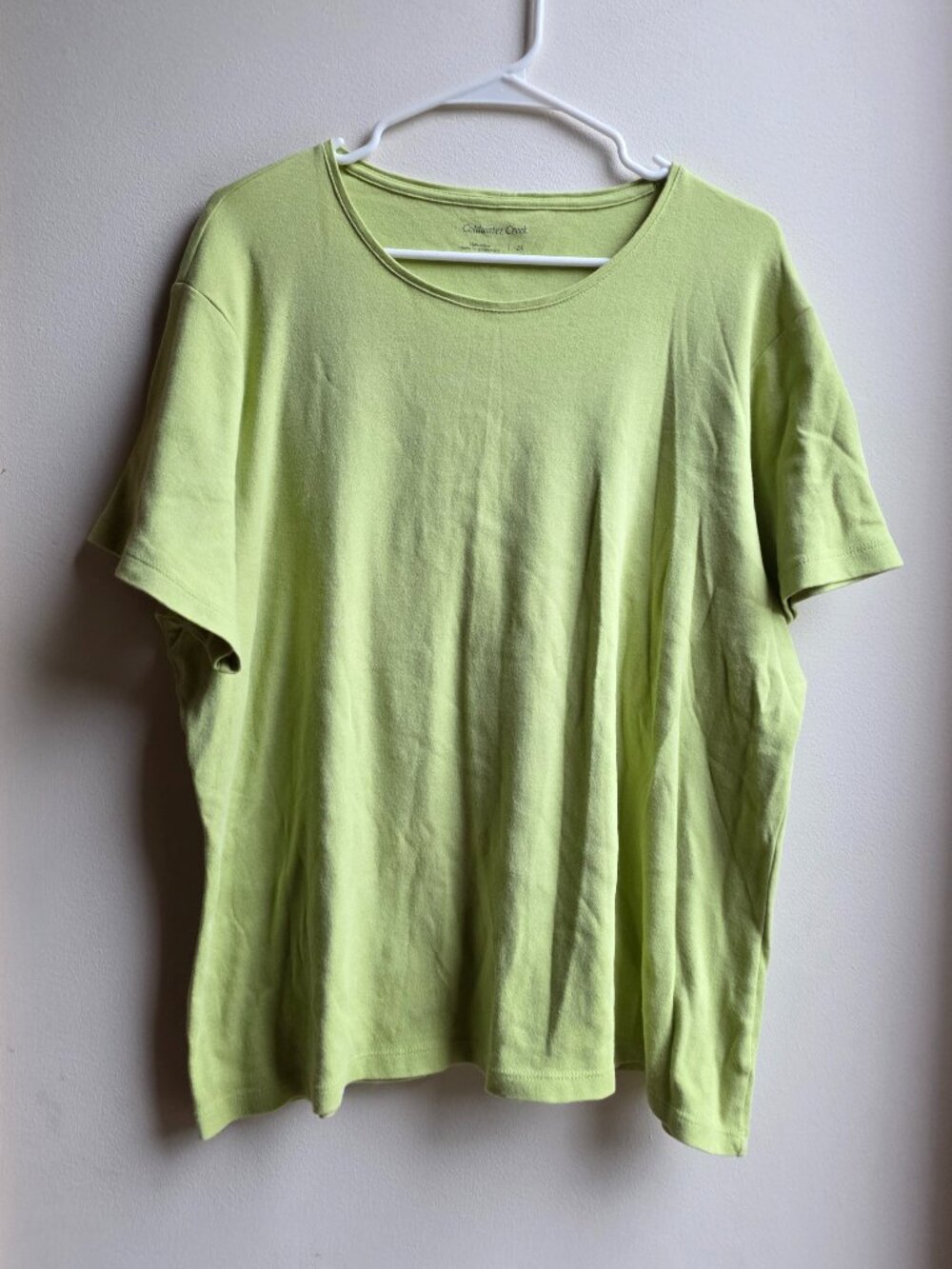 Coldwater Creek Lime Green Scoop Neck T-Shirt Size 2X